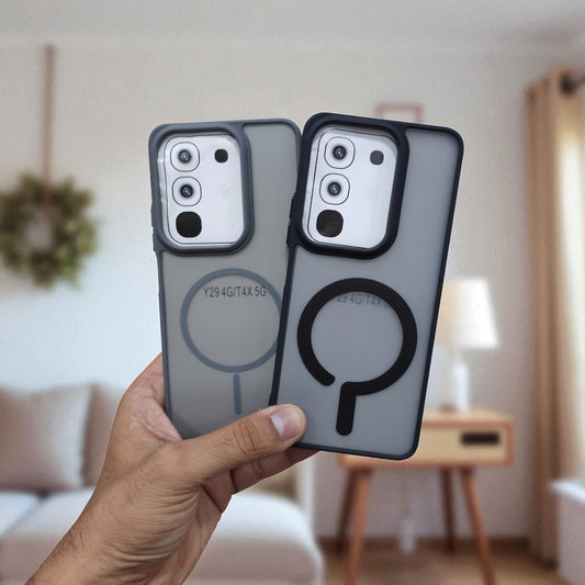 (Pack of 2)Vivo T4x/iQoo Z10x 5g Magsafe Printed Metal Buttons Cover - Combo 1