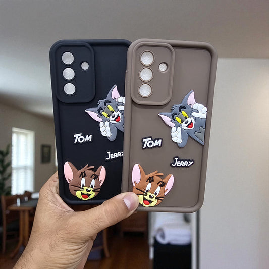 (Pack of 2)Samsung A36 5G Soft Silicone tom & jerry Back Cover Case - Combo 2
