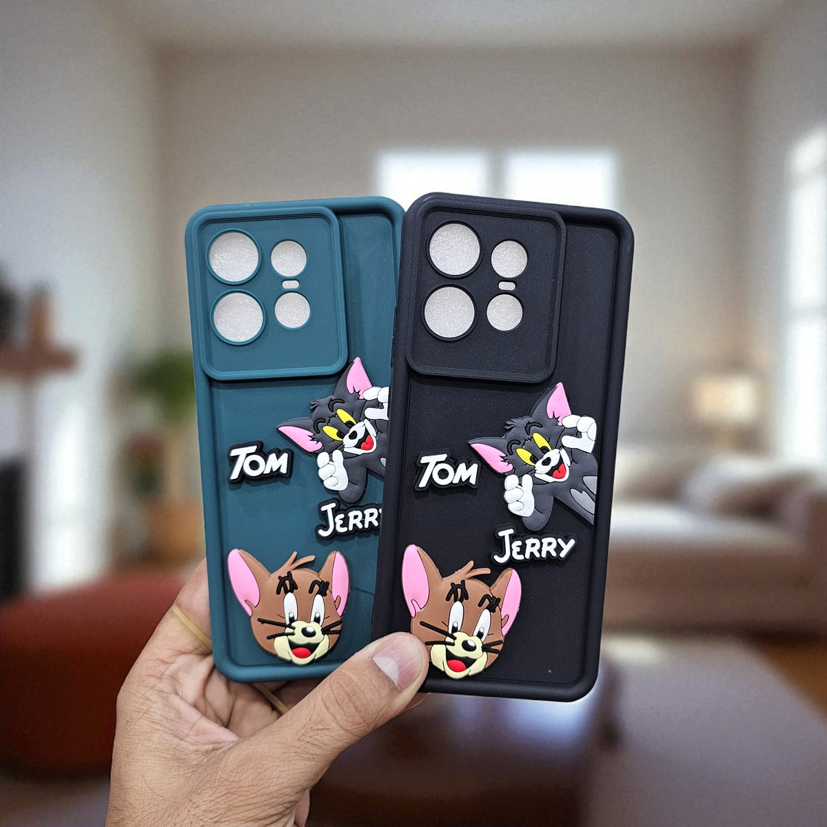 (Pack of 2)Motorola Moto Edge 50 Pro 5G Soft Silicone tom & jerry Back Cover Case - Combo 1
