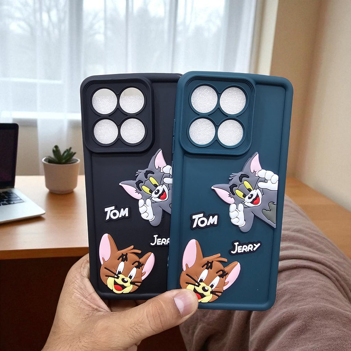 (Pack of 2)Motorola Moto Edge 60 5G Soft Silicone tom & jerry Back Cover Case - Combo 1