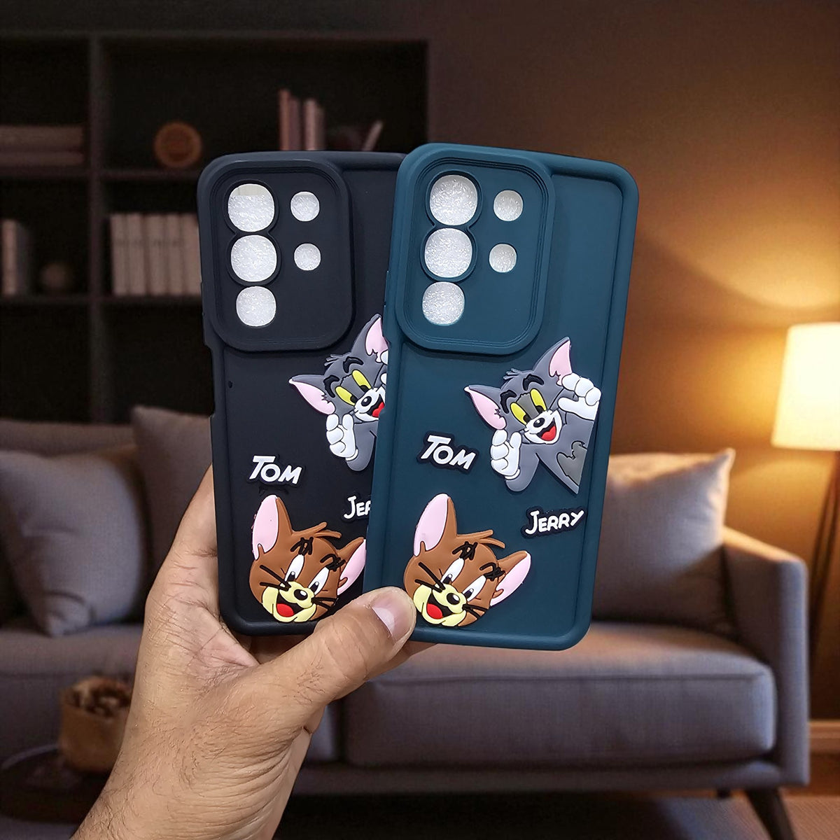 (Pack of 2)Vivo T4x 5G Soft Silicone tom & jerry Back Cover Case - Combo 2