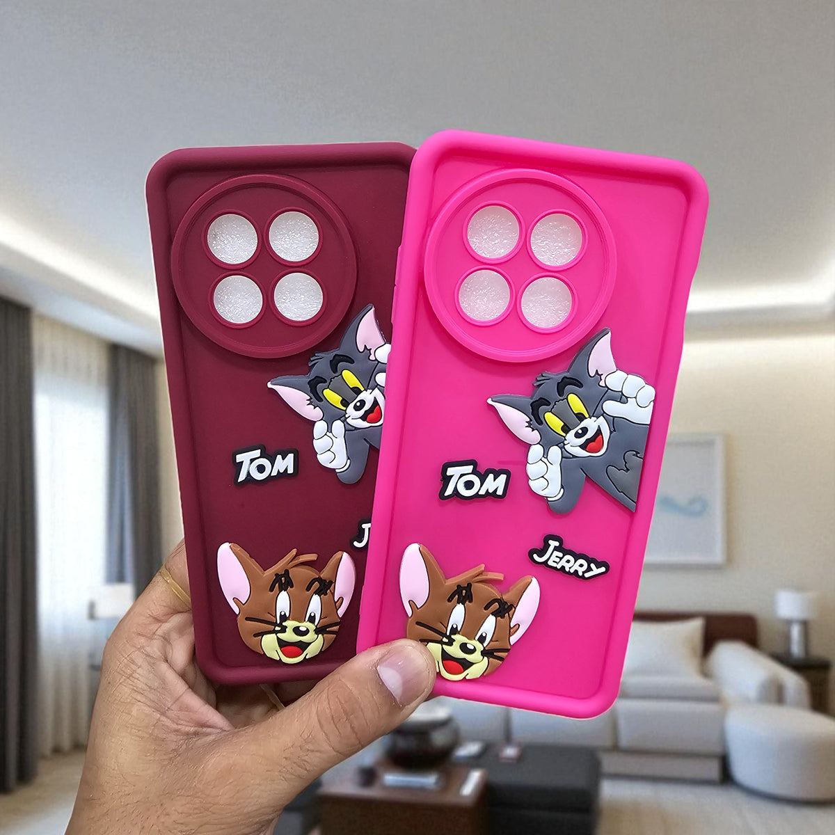 (Pack of 2)OnePlus 13r 5G Soft Silicone tom & jerry Back Cover Case - Combo 1