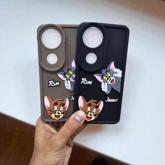 (Pack of 2)Vivo V50/V50e 5G Soft Silicone tom & jerry Back Cover Case - Combo 2