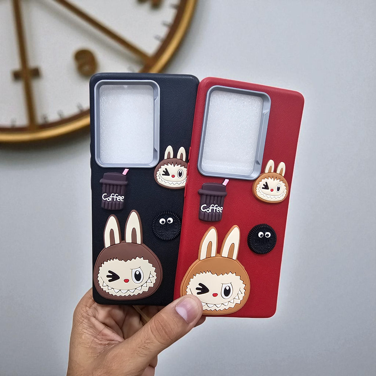 (Pack of 2)Vivo V27 5g Soft Silicone Labubu Phone Back Case Cover - Combo 1