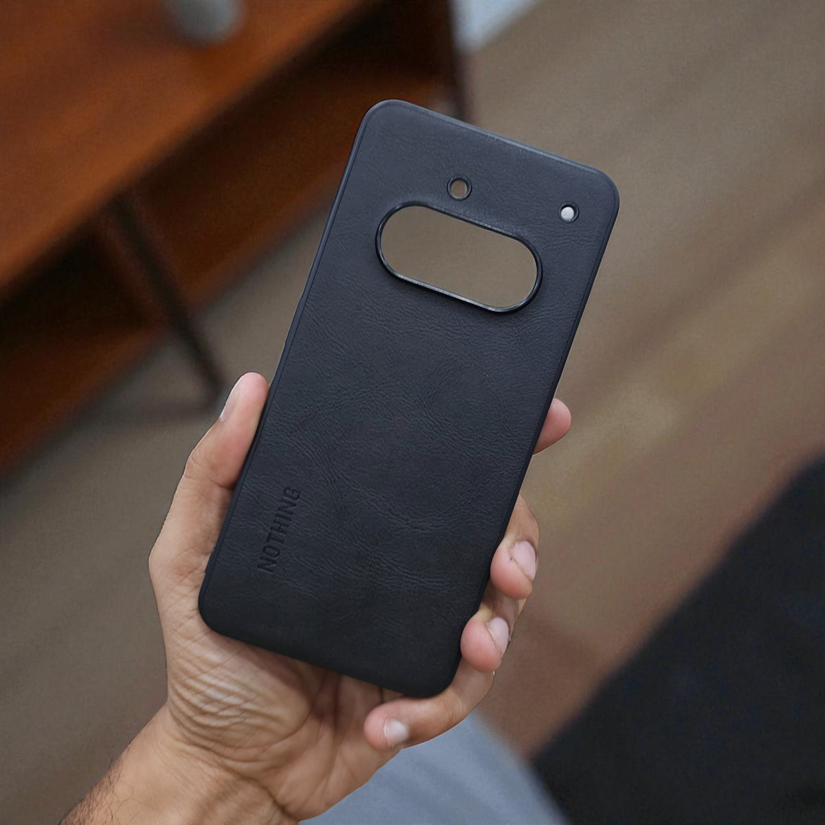 Nothing Phone 3A 5g Premium Leather Back Case Cover - Black