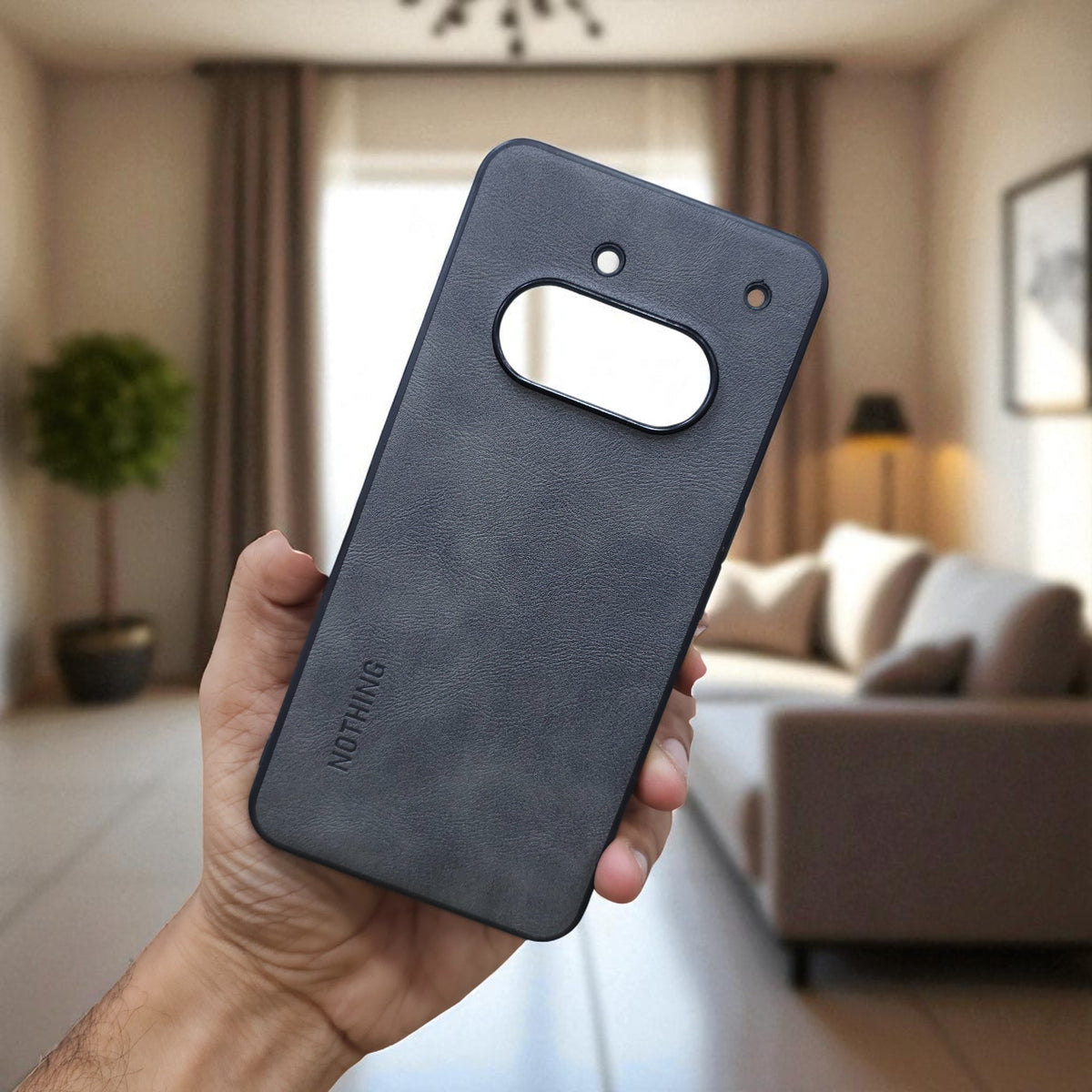 Nothing Phone 3A 5g Premium Leather Back Case Cover - Grey