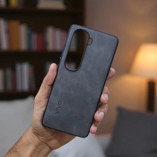 Vivo Y400 Pro 5g Premium Leather Back Case Cover - Grey