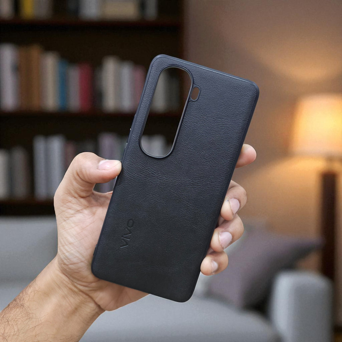 Vivo Y400 Pro 5g Premium Leather Back Case Cover - Black