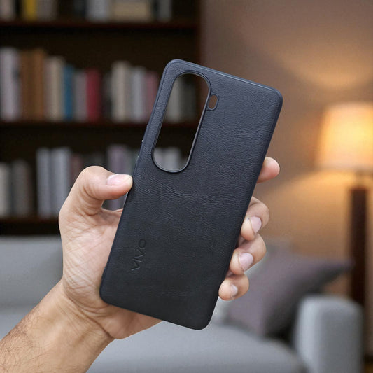 Vivo Y400 Pro 5g Premium Leather Back Case Cover - Black