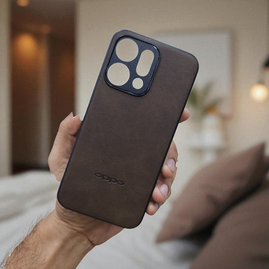 Oppo Reno 14 Pro 5g Premium Leather Back Case Cover - brown