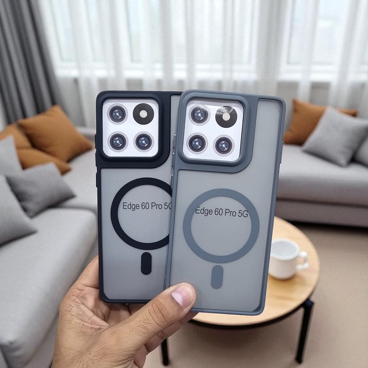 (Pack of 2) Magsafe Printed Metal Buttons Back Case Cover For Motorola Moto Edge 60 Pro - Combo 2