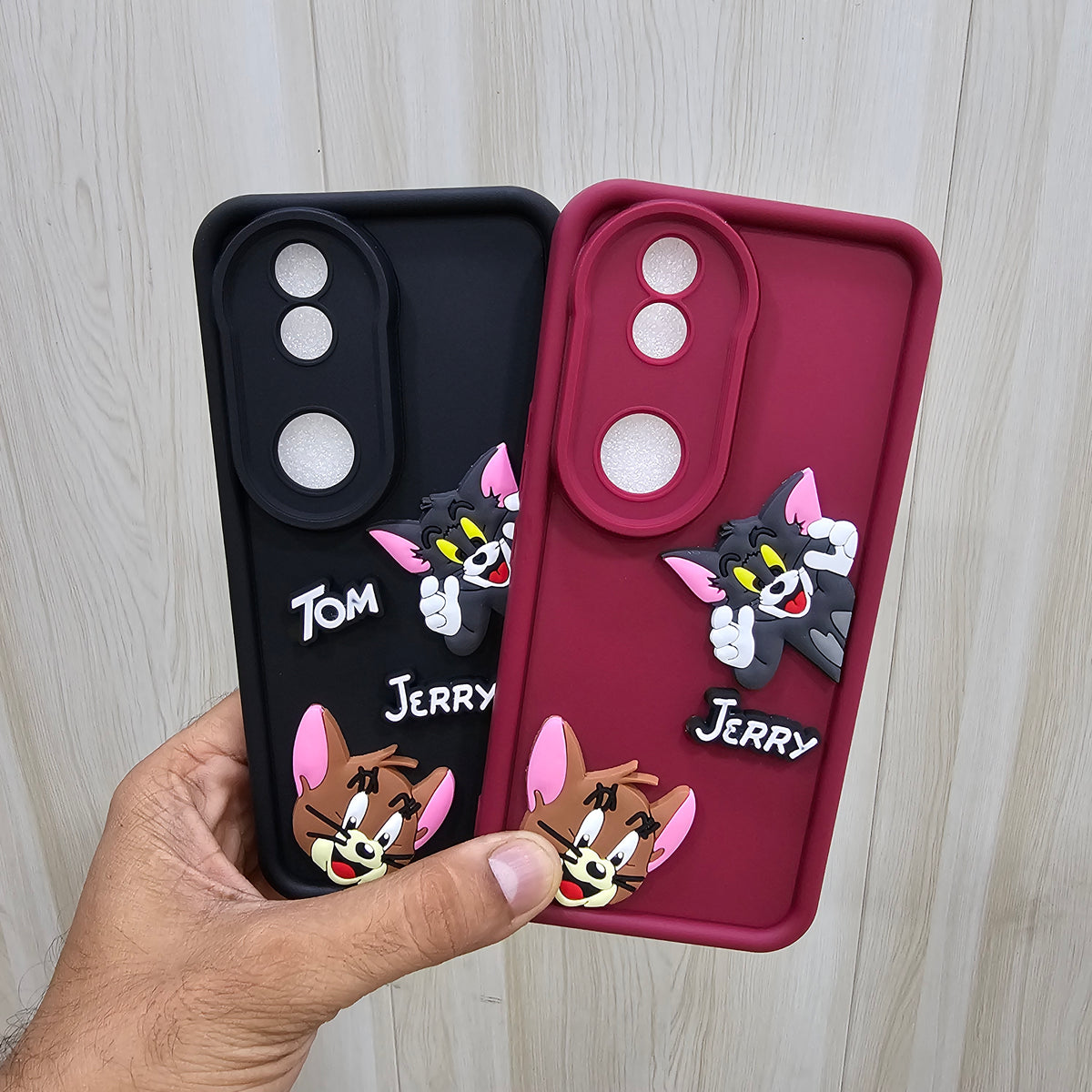 (Pack of 2)Vivo V50/V50e 5G Soft Silicone tom & jerry Back Cover Case - Combo 3