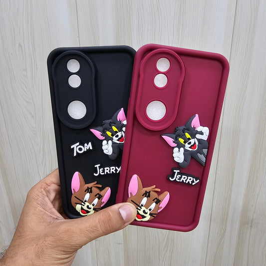 (Pack of 2)Vivo V50/V50e 5G Soft Silicone tom & jerry Back Cover Case - Combo 3