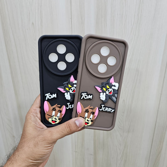 (Pack of 2)Vivo T4/iQoo Z10 5G Soft Silicone tom & jerry Back Cover Case - Combo 1