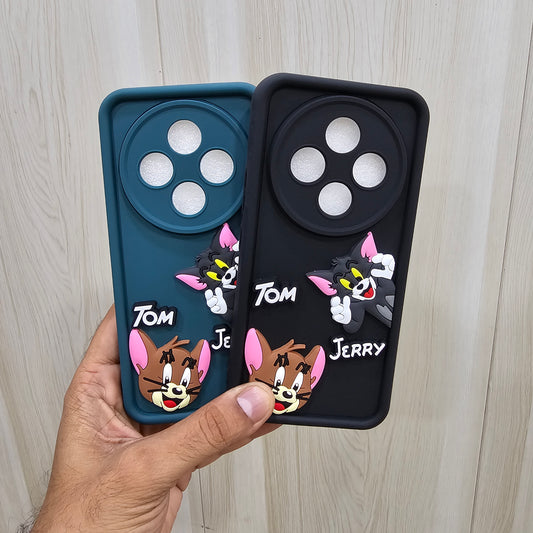 (Pack of 2)Vivo T4/iQoo Z10 5G Soft Silicone tom & jerry Back Cover Case - Combo 2