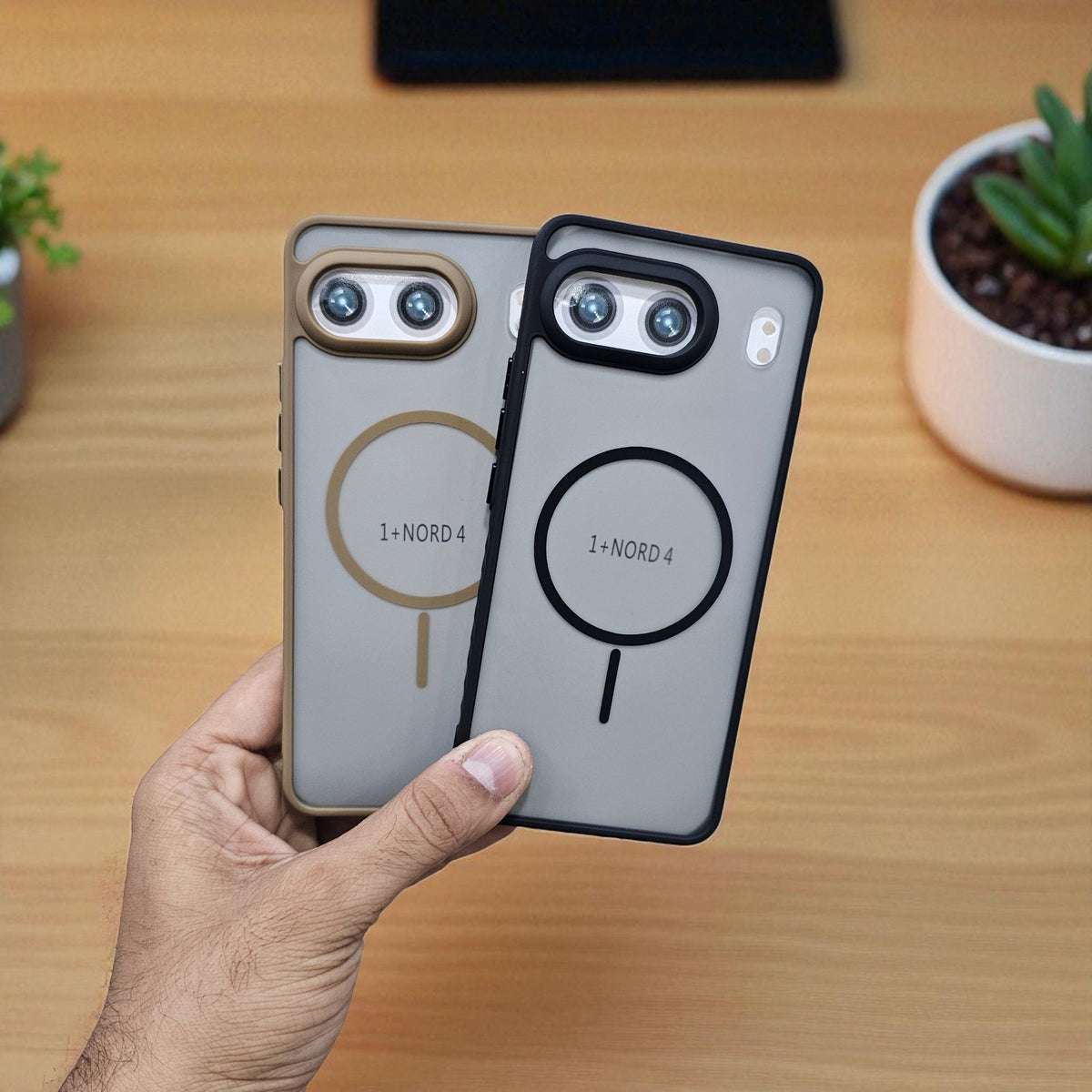 (Pack of 2) OnePlus Nord 4 5g Magsafe Printed Metal Buttons Back Case Cover - Combo 2