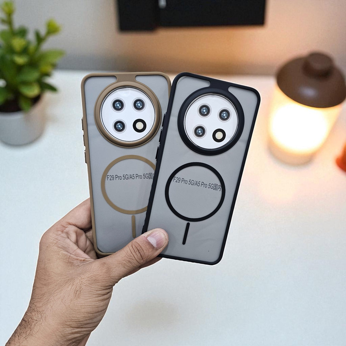 (Pack of 2) Oppo F29 Pro 5g Magsafe Printed Metal Buttons Back Case Cover - Combo 2