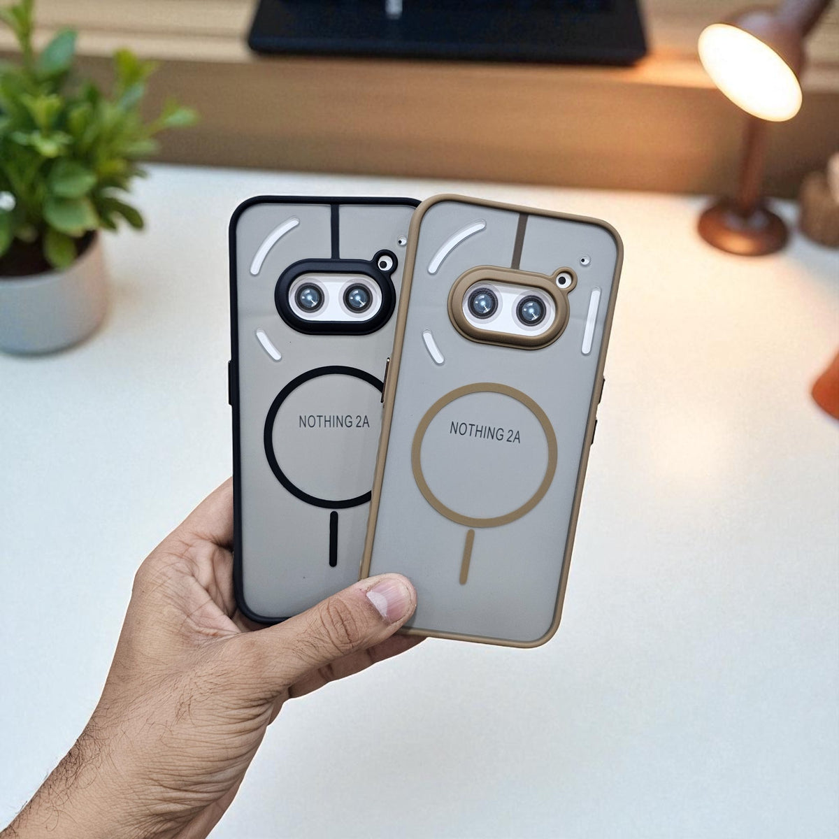 (Pack of 2) Nothing 2a 5g Magsafe Printed Metal Buttons Back Case Cover - Combo 2