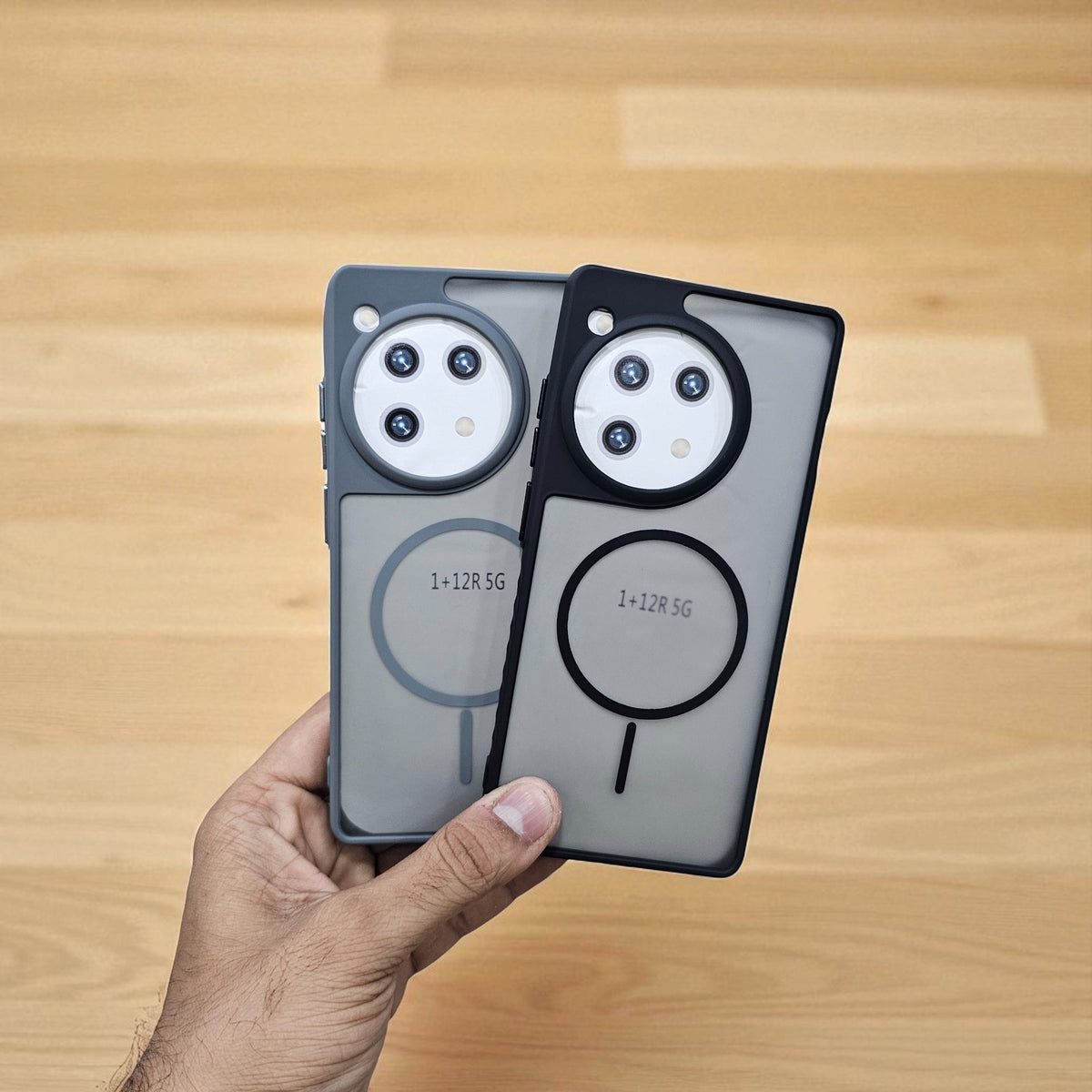 (Pack of 2) OnePlus 12r 5g Magsafe Printed Metal Buttons Back Case Cover - Combo 1