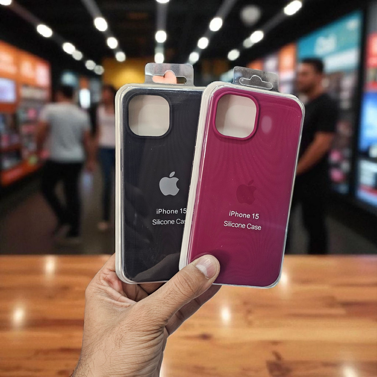 (Pack of 2) Silicone Case Cover for Apple iPhone 15 5G - Combo 3