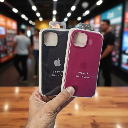 (Pack of 2) Silicone Case Cover for Apple iPhone 15 5G - Combo 3