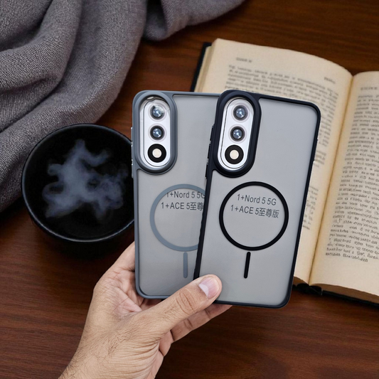 (Pack of 2) Magsafe Printed Metal Buttons Back Case Cover For OnePlus Nord 5 - Combo 1