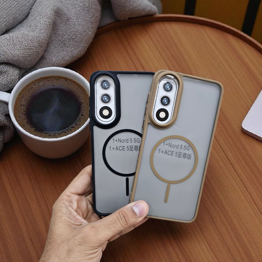 (Pack of 2) Magsafe Printed Metal Buttons Back Case Cover For OnePlus Nord 5 - Combo 2