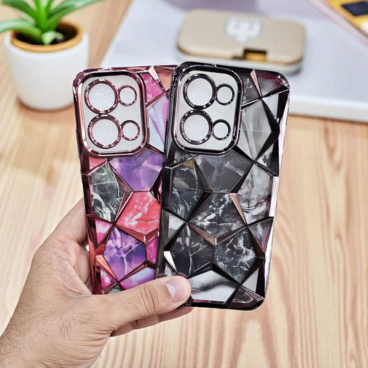 (Pack of 2) Oppo Reno 13 Gradient Glitter Daimond Back Case Cover - Combo 1