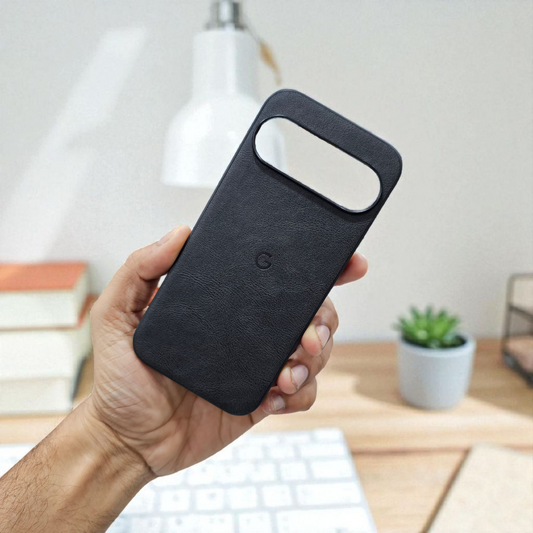 Google Pixel 10 Pro XL 5g Premium Leather Back Case Cover - Black