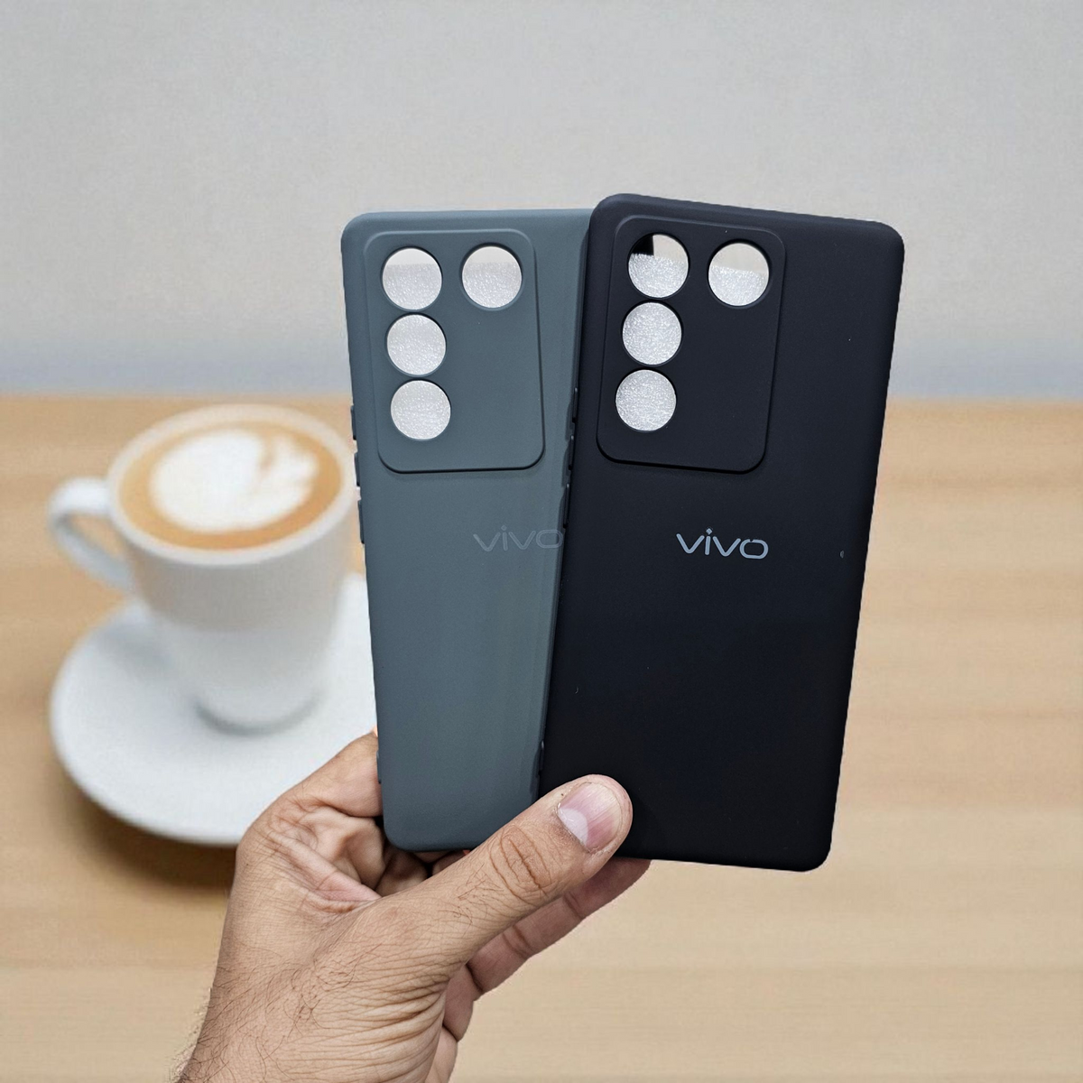 (Pack of 2) Vivo V27/V27 Pro 5G Silicone Back Case Cover - Combo 1