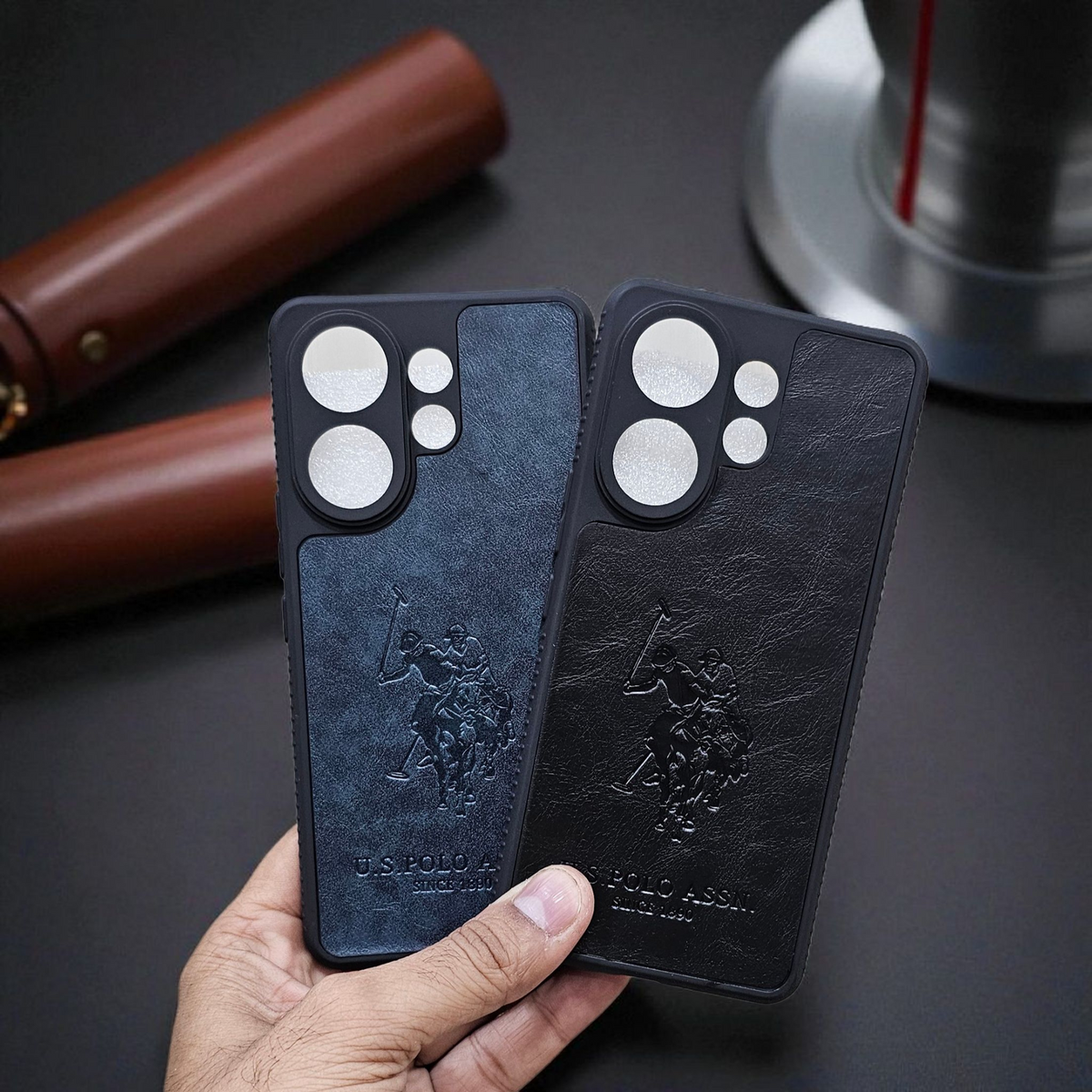 (Pack of 2)Vivo V60/V60e/T4 Pro 5g Polo Leather Finish Soft Back Case Cover - Combo 2