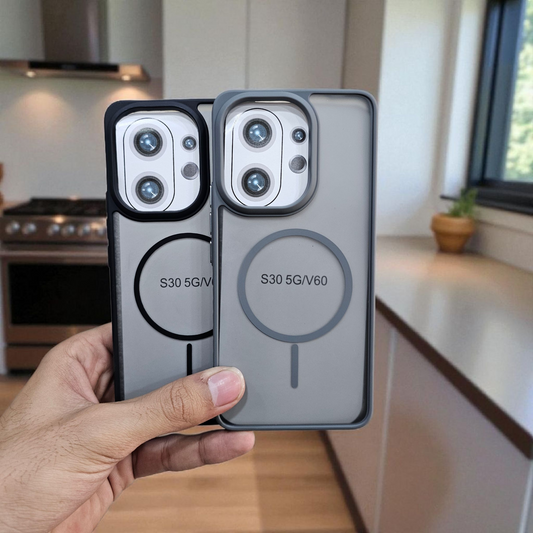 (Pack of 2) Vivo V60/V60e/T4 Pro 5g Magsafe Printed Metal Buttons Back Case Cover - Combo 1