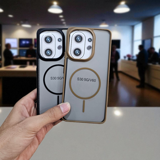 (Pack of 2) Vivo V60/V60e/T4 Pro 5g Magsafe Printed Metal Buttons Back Case Cover - Combo 2