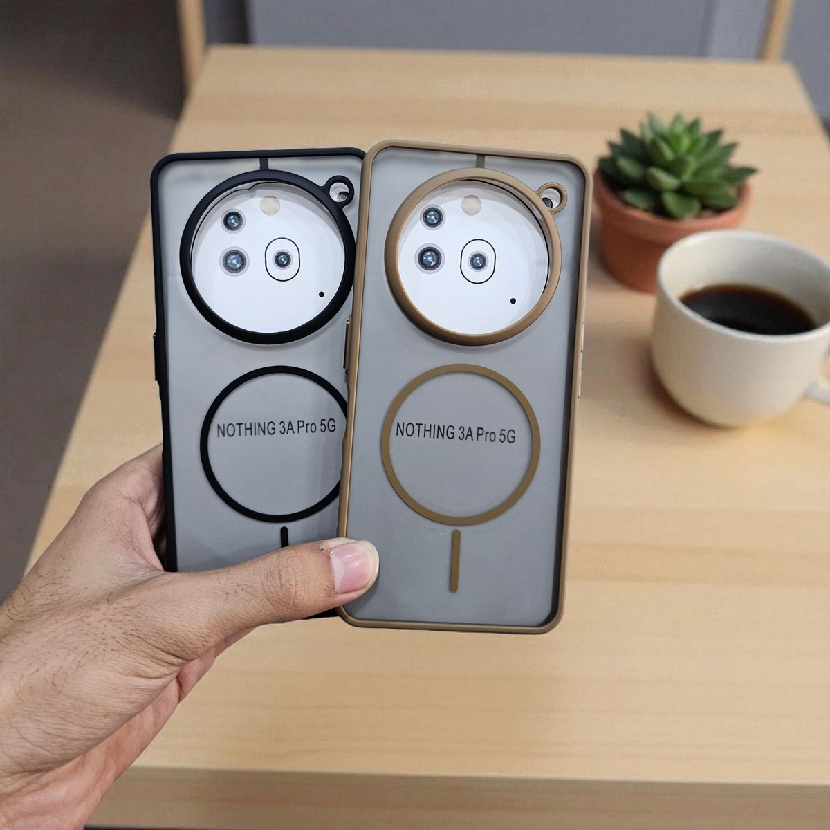 (Pack of 2) Nothing 3A Pro 5g Magsafe Printed Metal Buttons Back Case Cover - Combo 2