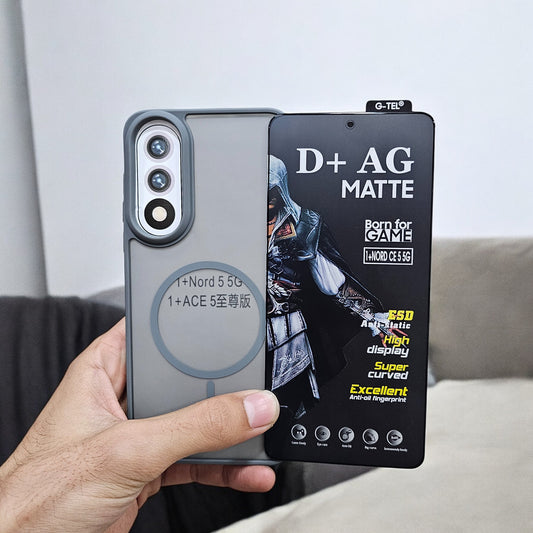 (combo pack)OnePlus Nord 5 Magsafe Printed Case + Matt Tempered Glass - Grey