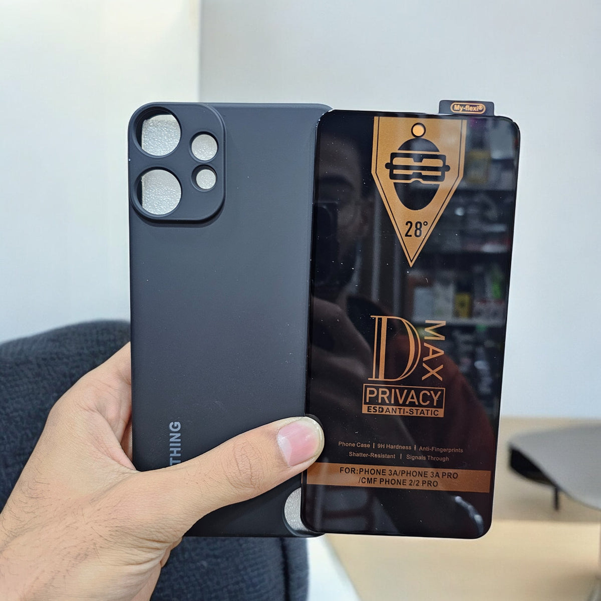 (combo pack)Nothing Cmf Phone 2 Pro Soft Silicone Case + Privacy Tempered Glass - Black