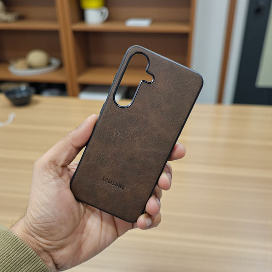 Samsung S24 5g Premium Leather Back Case Cover - brown