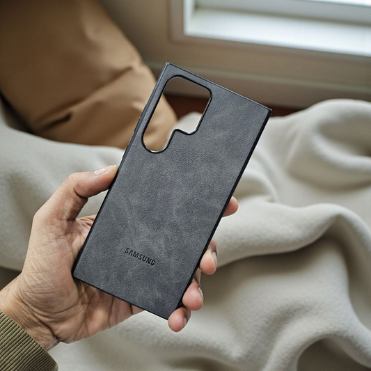 Samsung S24 Ultra 5g Premium Leather Back Case Cover - Grey