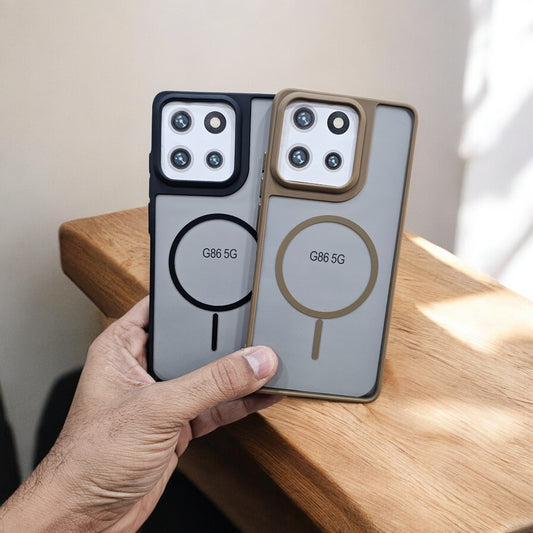 (Pack of 2) Motorola Moto G86 Power 5g Magsafe Printed Metal Buttons Back Case Cover - Combo 2