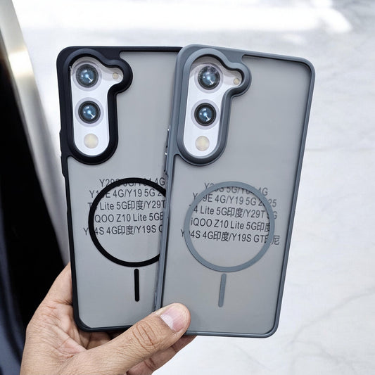 (Pack of 2) Vivo T4 Lite/Iqoo Z10 Lite 5G Magsafe Printed Metal Buttons Back Case Cover - Combo 1