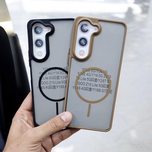 (Pack of 2)Vivo T4 Lite/Iqoo Z10 Lite 5g Magsafe Printed Metal Buttons Back Case Cover - Combo 2