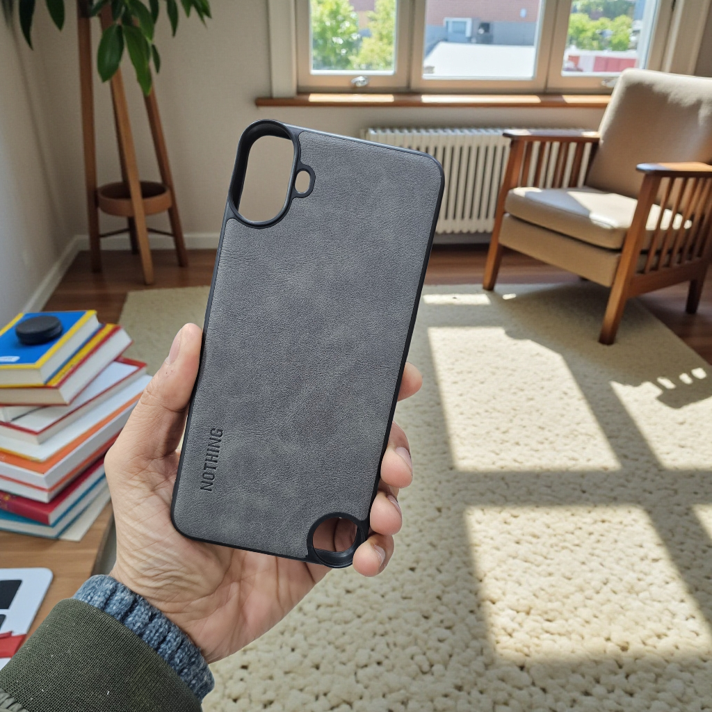 Nothing Cmf Phone 1 5g Premium Leather Back Case Cover - Grey