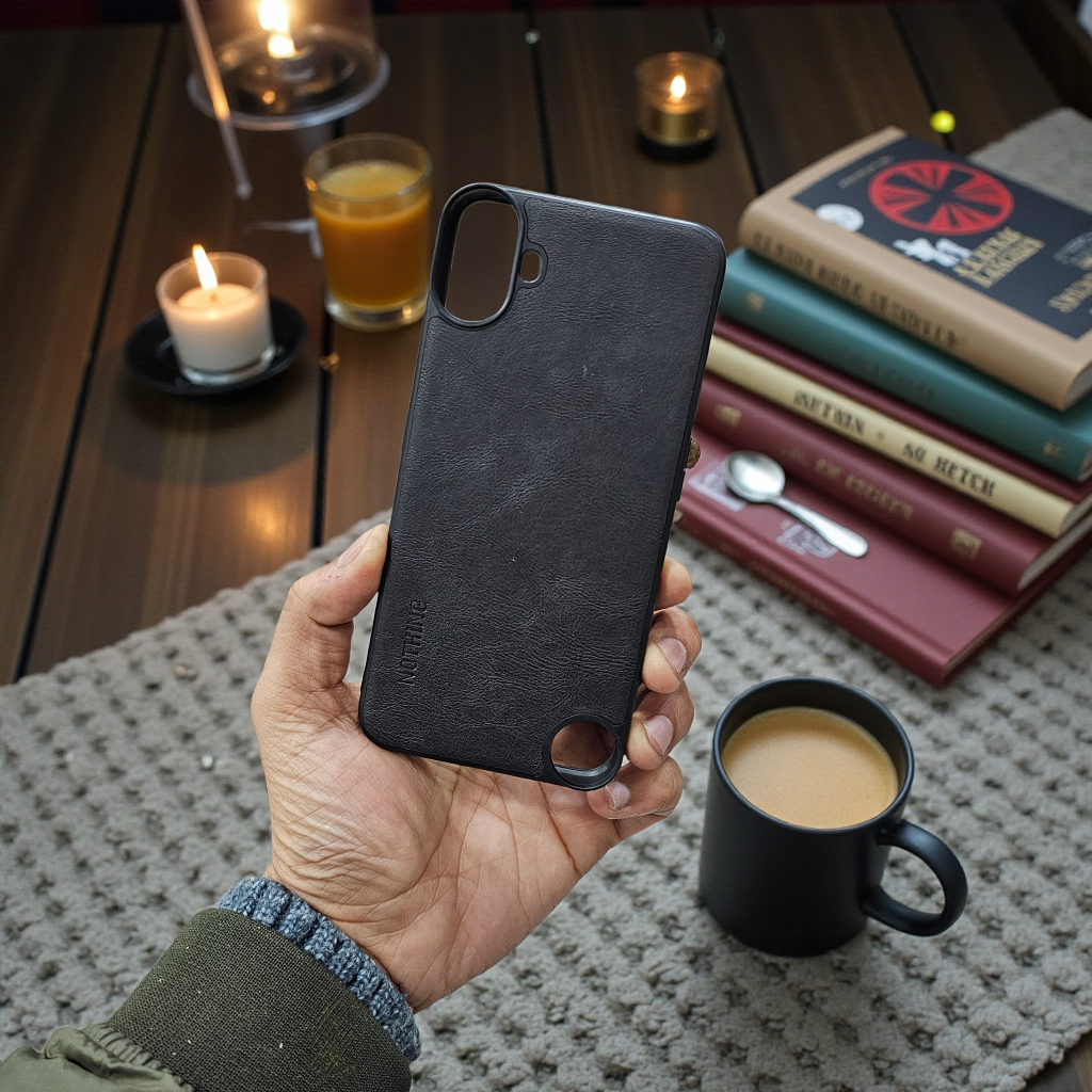 Nothing Cmf Phone 1 5g Premium Leather Back Case Cover - Black
