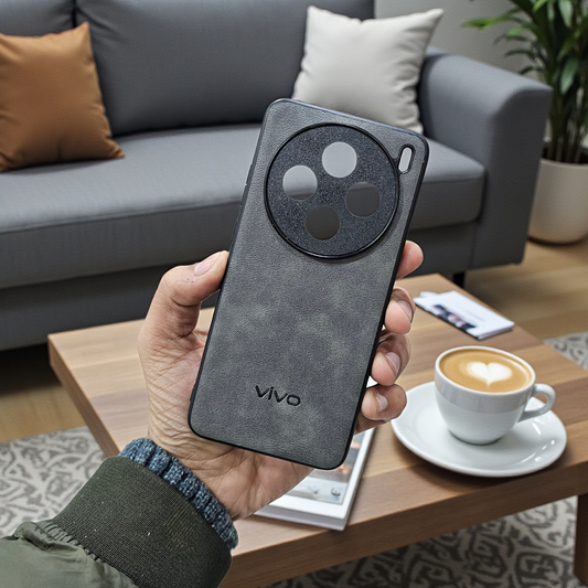 Vivo X200 5g Premium Leather Back Case Cover - Grey