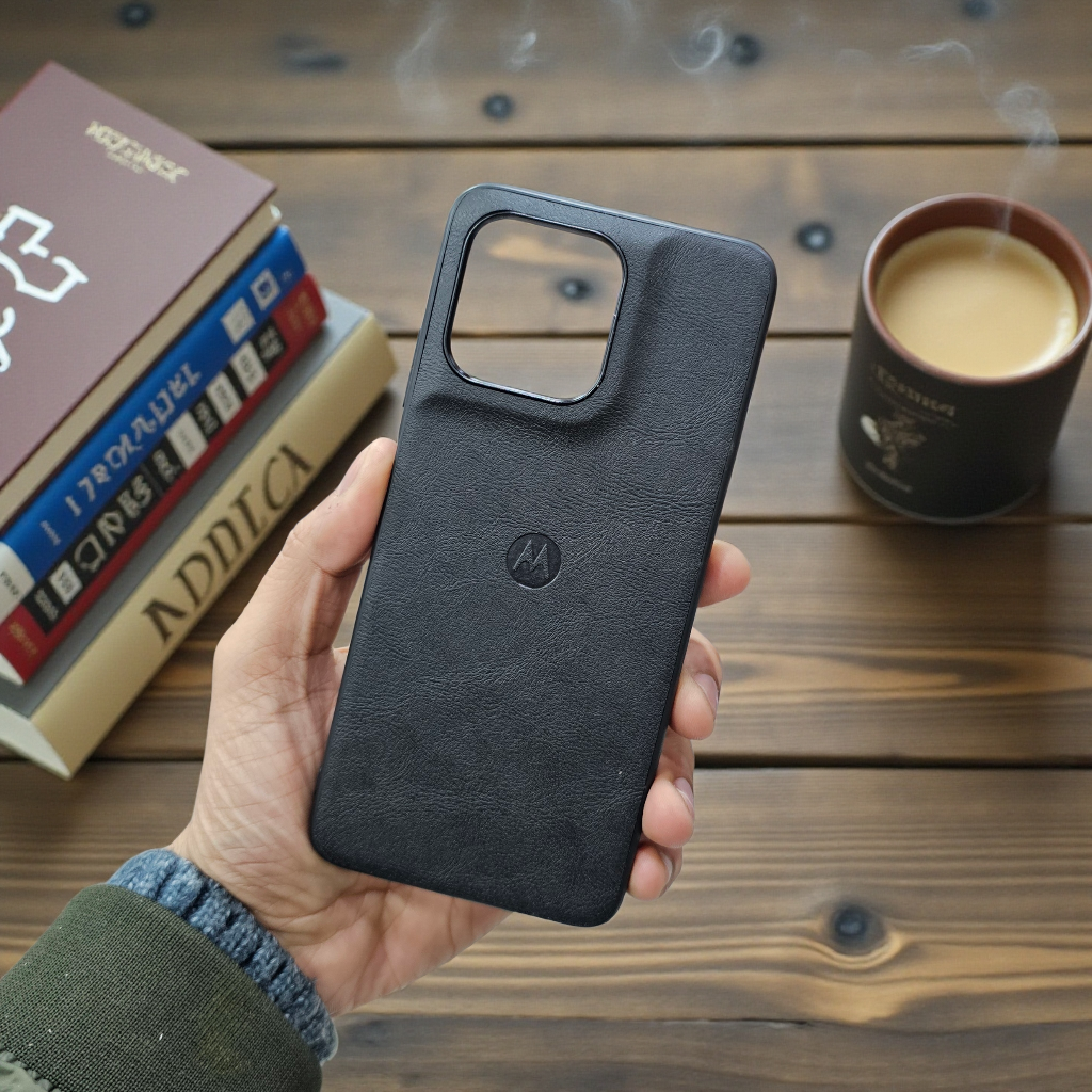 Motorola Moto G67 Power / G57 Power 5g Premium Leather Back Case Cover - Black