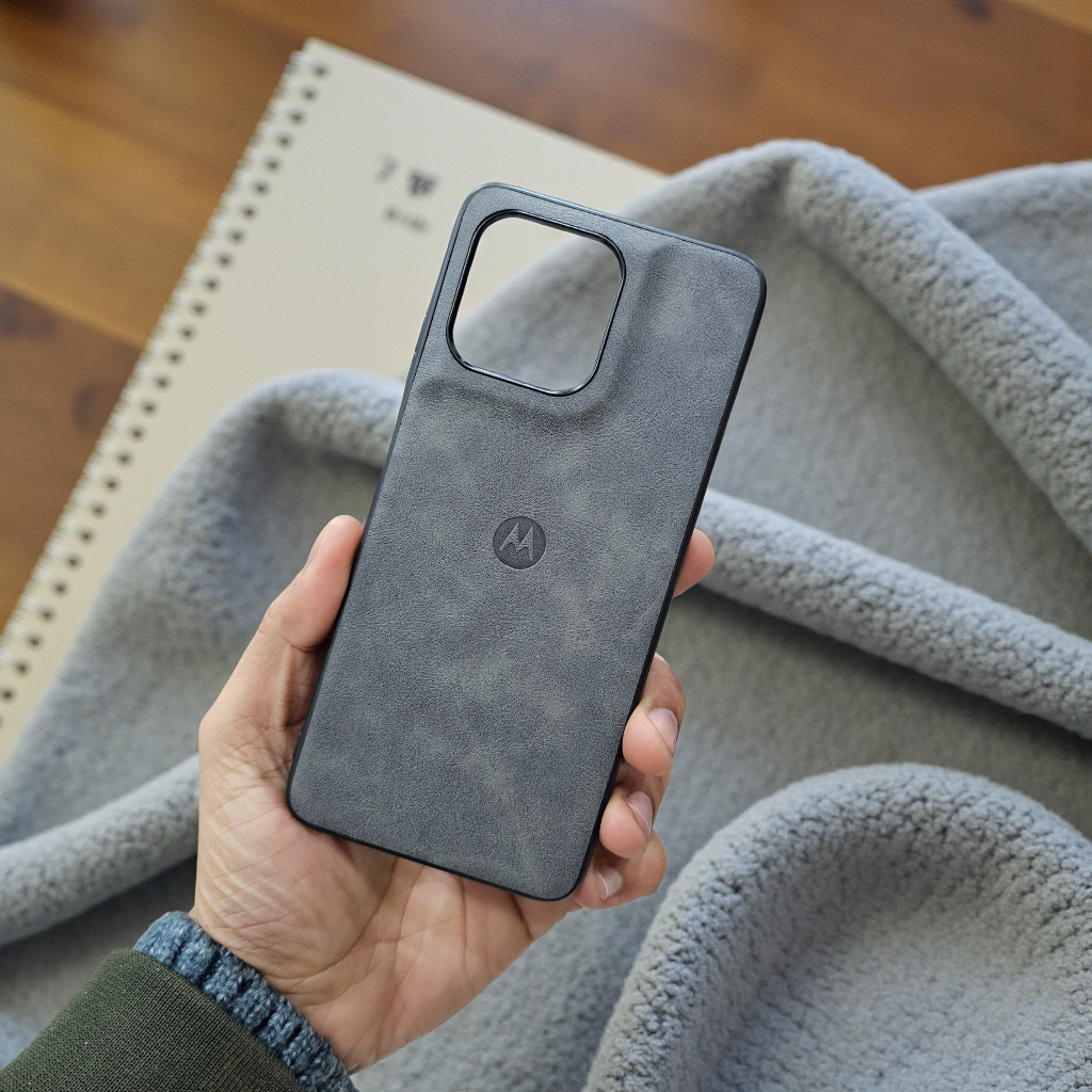 Motorola Moto G67 Power / G57 Power 5g Premium Leather Back Case Cover - Grey
