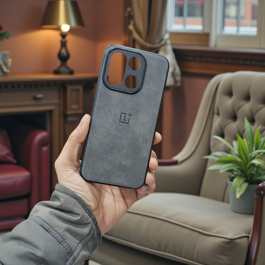 OnePlus 15 5g Premium Leather Back Case Cover - Grey