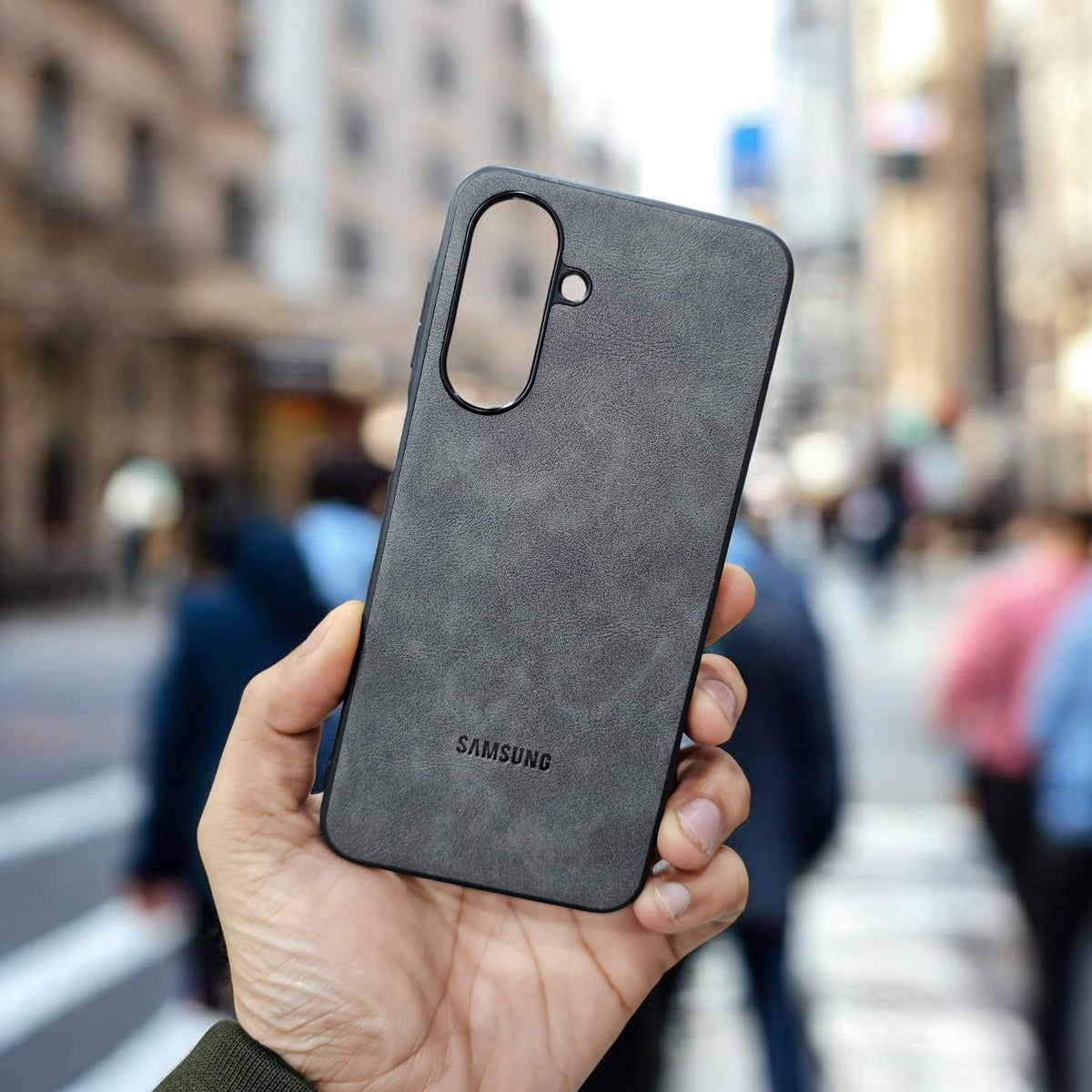 Samsung A17 5g Premium Leather Back Case Cover - Grey