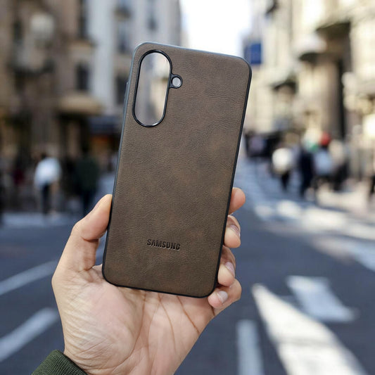 Samsung A17 5g Premium Leather Back Case Cover - Brown