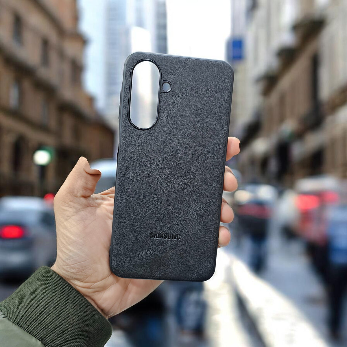 Samsung A17 5g Premium Leather Back Case Cover - Black